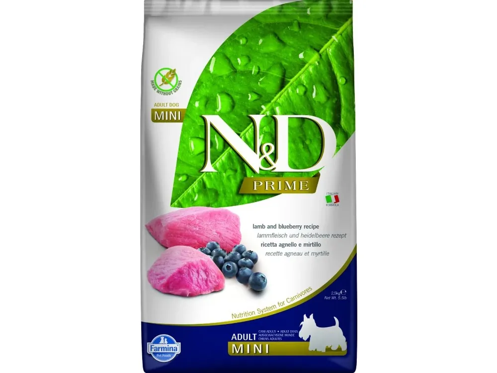 Bestseller N&D PRIME DOG Adult Mini Lamb & Blueberry 2,5kg