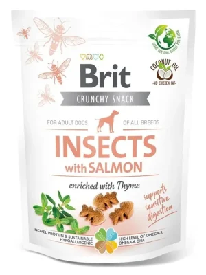 Exclusieve Aanbieding Brit Care Dog Crunchy Cracker. Insects with Salmon enriched with Thyme 200g