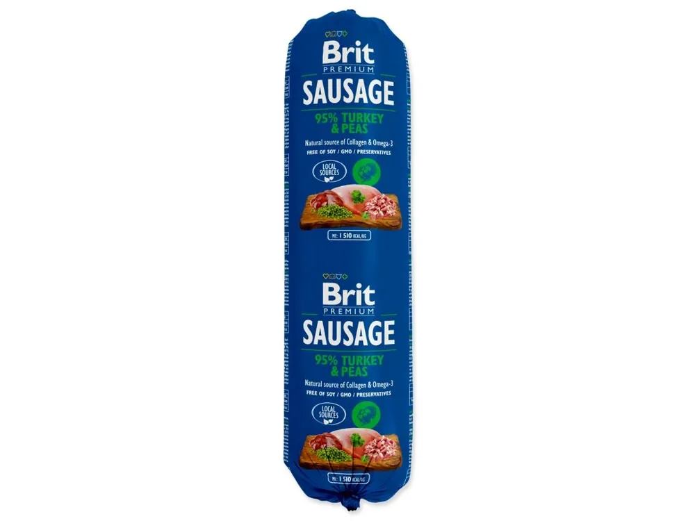 Merkproduct Brit Sausage Turkey & Peas 800g