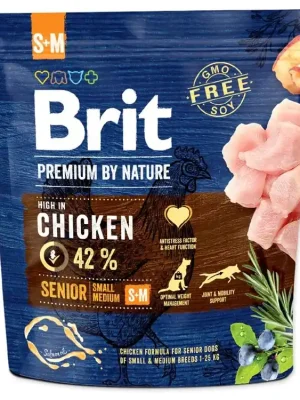 Actieprijs Brit Premium Dog by Nature Senior S+M 1kg