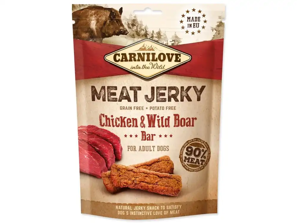 Carnilove Dog Jerky Boar & Chicken Bar 100g Aanbieding