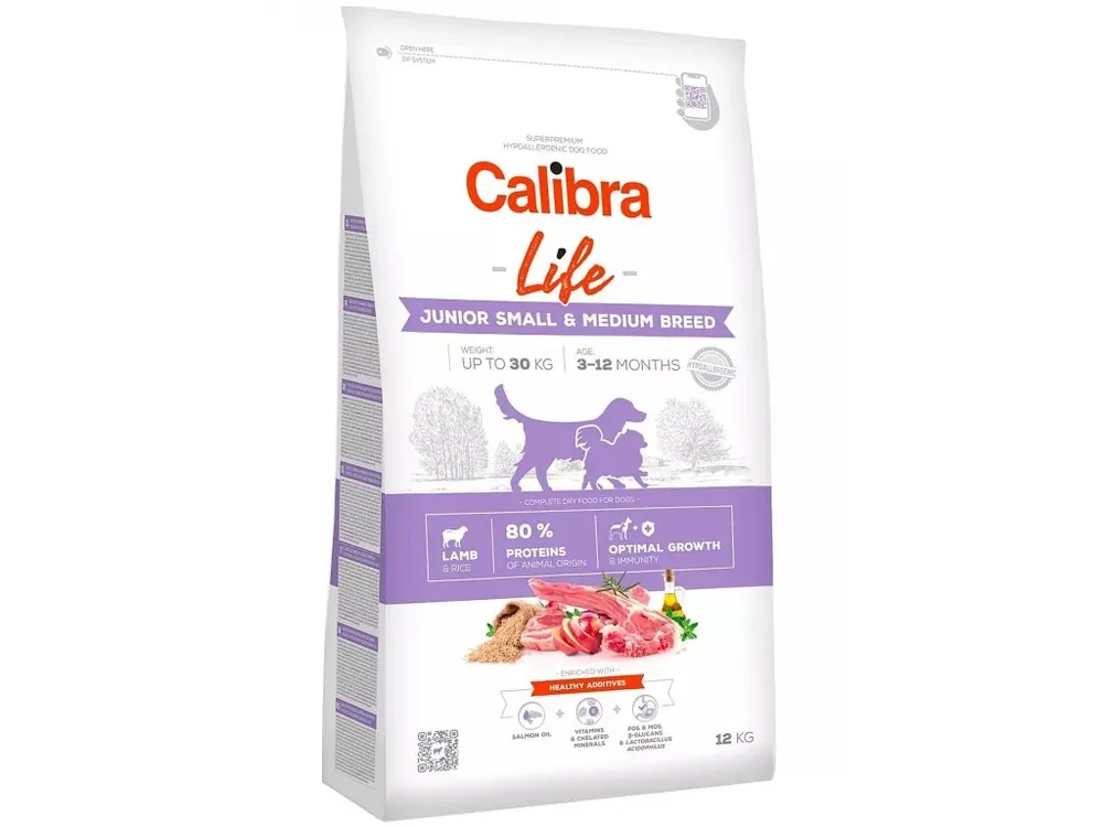 Tijdelijk Beschikbaar Calibra Dog Life Junior Small & Medium Breed Lamb 12kg