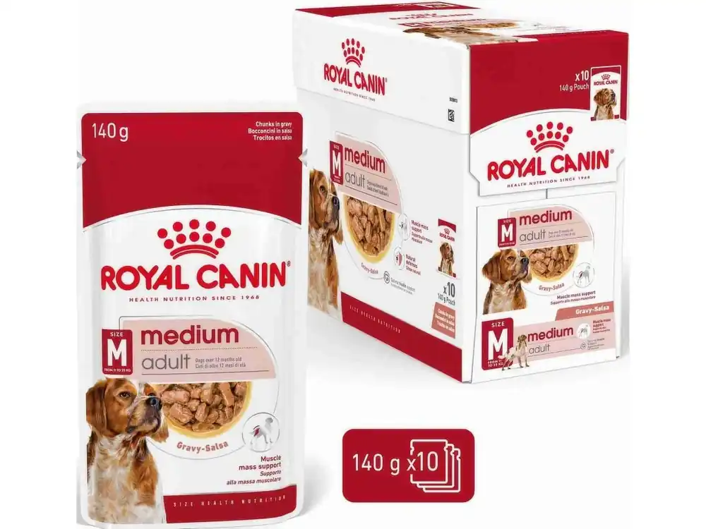 Meest Verkocht Royal Canin Dog Medium Adult Gravy 10x140 g