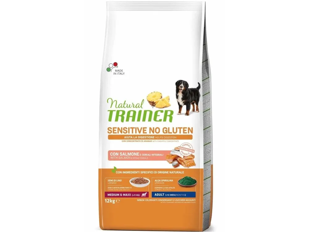 Korting TRAINER Natural Sensitive No Gluten Medium&Maxi Adult losos 12kg