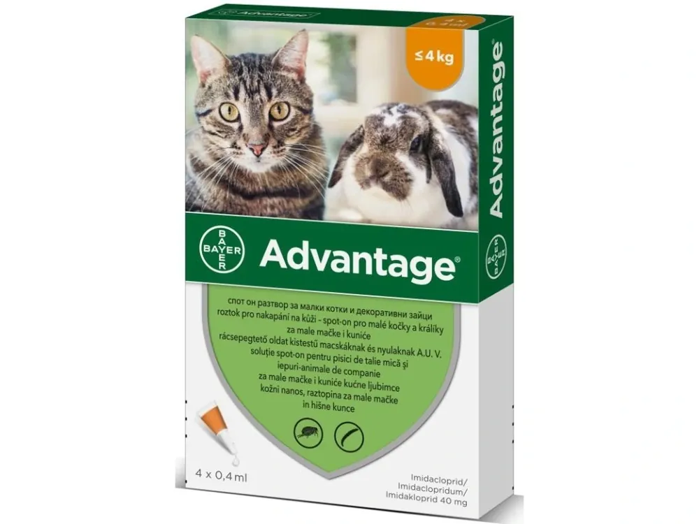 Beste Prijs Advantage spot-on pro kočky do 4kg 4x0,4ml