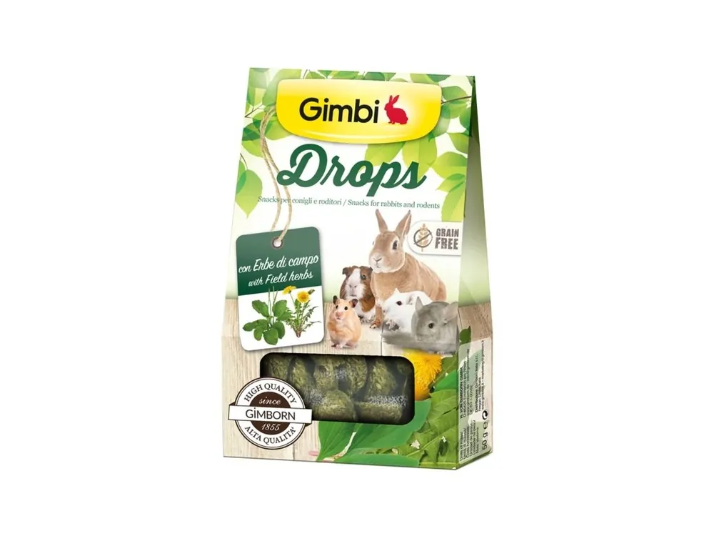 GIMBI DROPS pro hlodavce s polními bylinkami 50g Hoge Kwaliteit