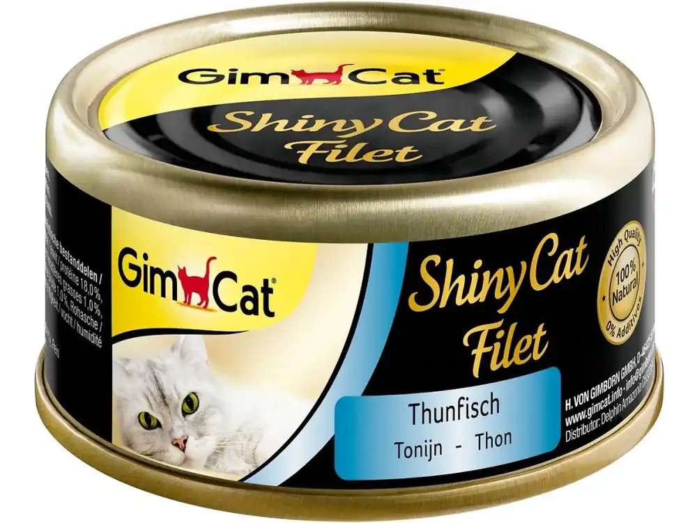GIMCAT Konzerva ShinyCat filet tuňák ve vlastní šťávě 70g Koop Vandaag