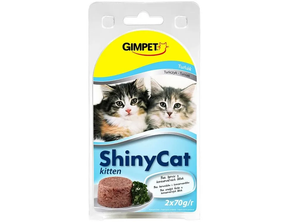Direct Beschikbaar GIMPET Konzerva ShinyCat junior tuňák 2x70g