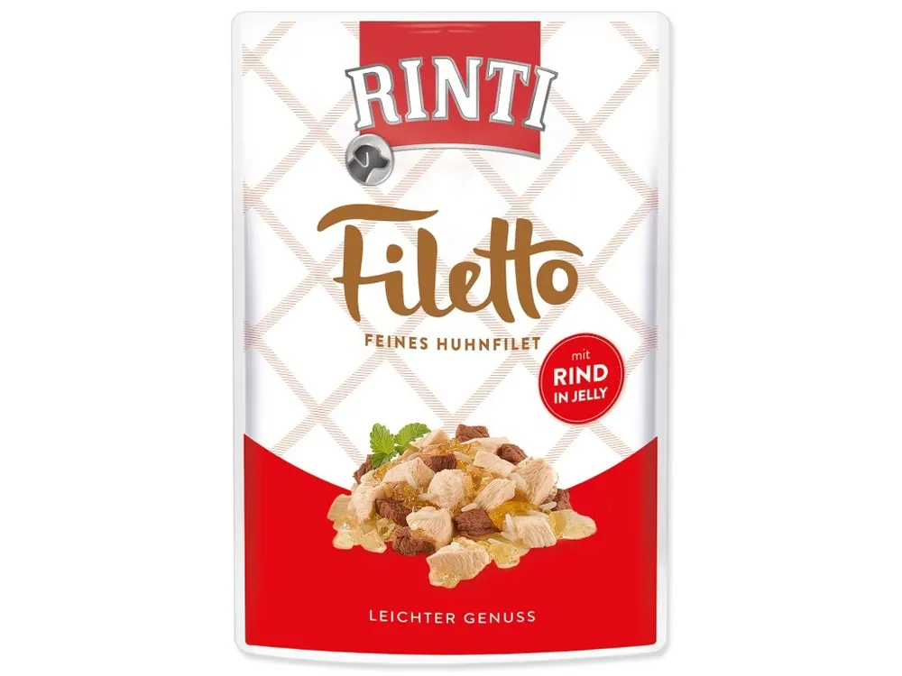Kapsička Rinti Filetto Adult kuře & hovězí v želé 100g Nieuw