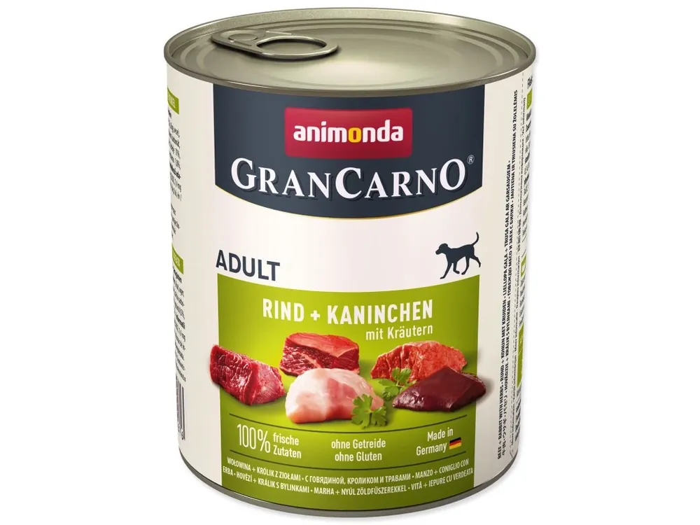 Merkproduct ANIMONDA GranCarno Adult Beef, Rabbit & Herbs 800g