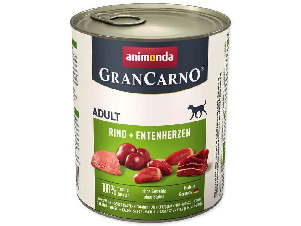 ANIMONDA GranCarno Adult Beef & Duck Hearts 800g Meest Verkocht