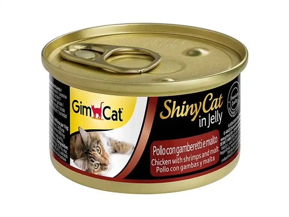 Meest Verkocht GIMCAT Konzerva ShinyCat kuře & krevety maltoza 70 g