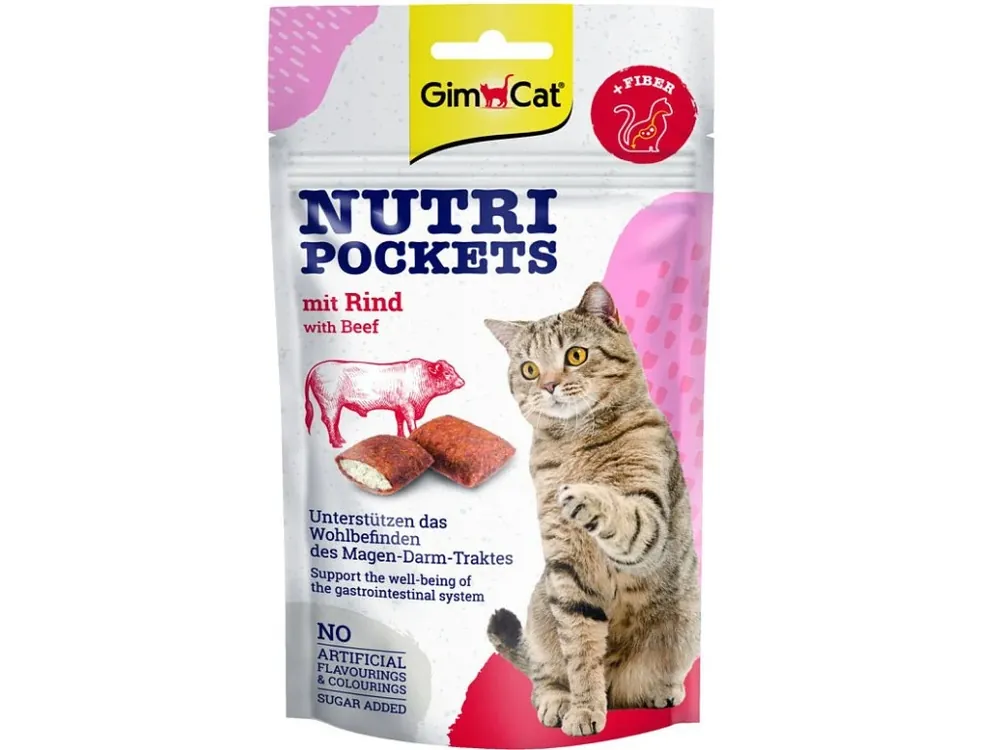 GIMCAT Nutri Pockets s hovězím 60 g Speciale Aanbieding