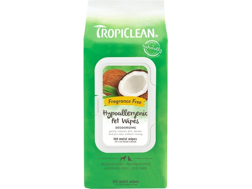 TROPICLEAN Hypoalergenní čistící ubrousky (100pcs) Superprijs