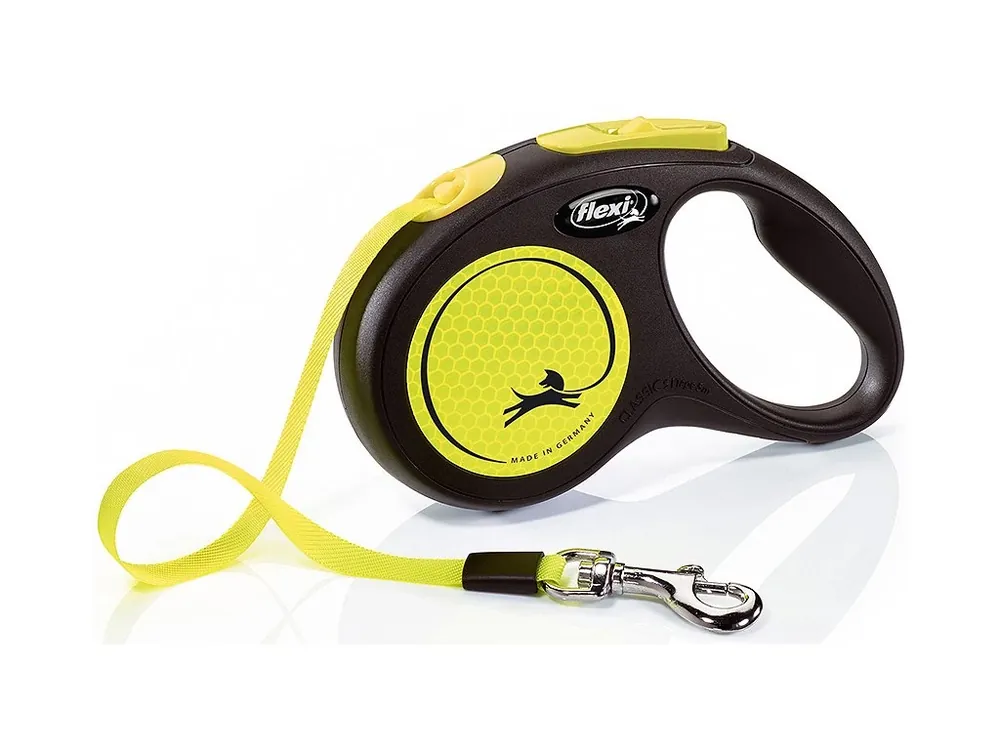 Vodítko FLEXI New Neon L páska 5m/50kg žluté Premium
