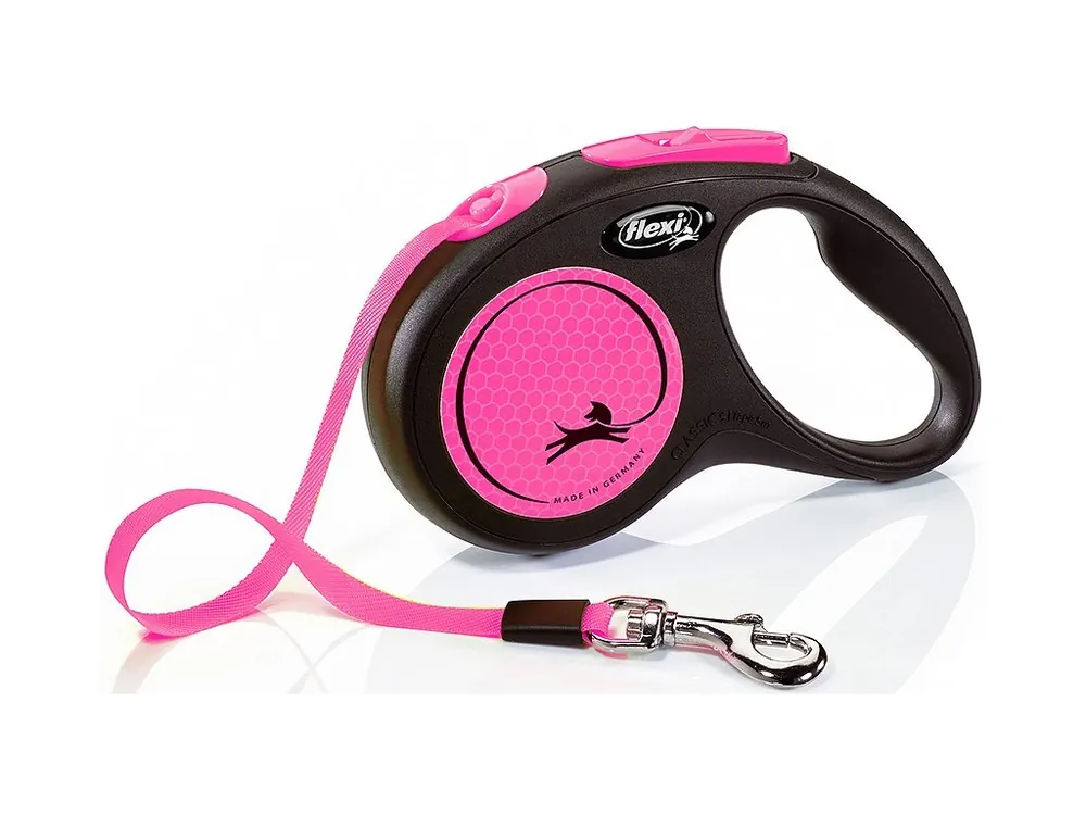Vodítko FLEXI New Neon M páska 5m/25kg růžové Laatste Versie