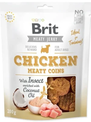 Brit Jerky Chicken with Insect Meaty Coins 200g Korting
