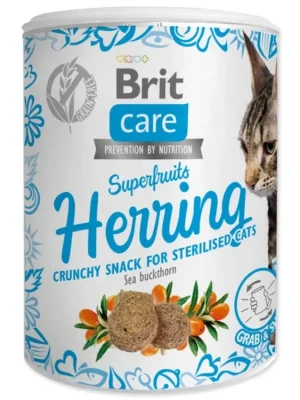Snelle Levering Brit Care Cat Snack Superfruits Herring 100g