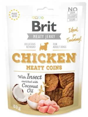 Brit Jerky Chicken with Insect Meaty Coins 80g Premium