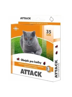 Attack obojek antiparazitární 35cm kočka Meest Verkocht