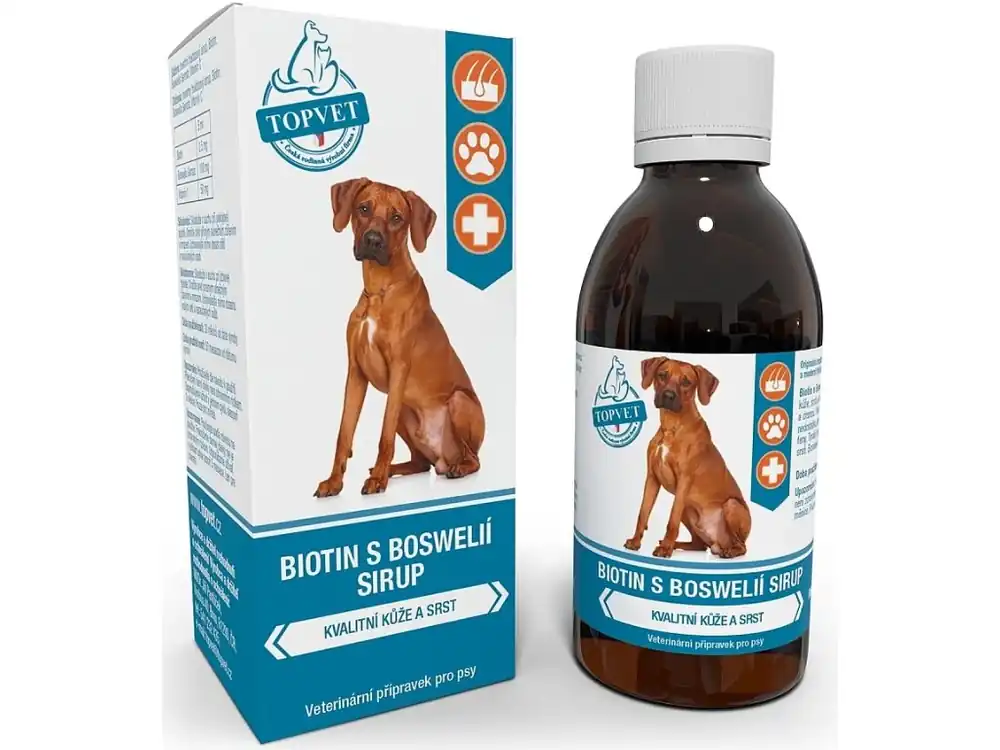Goedkoop Biotin s boswelií sirup pro psy TOPVET 200ml