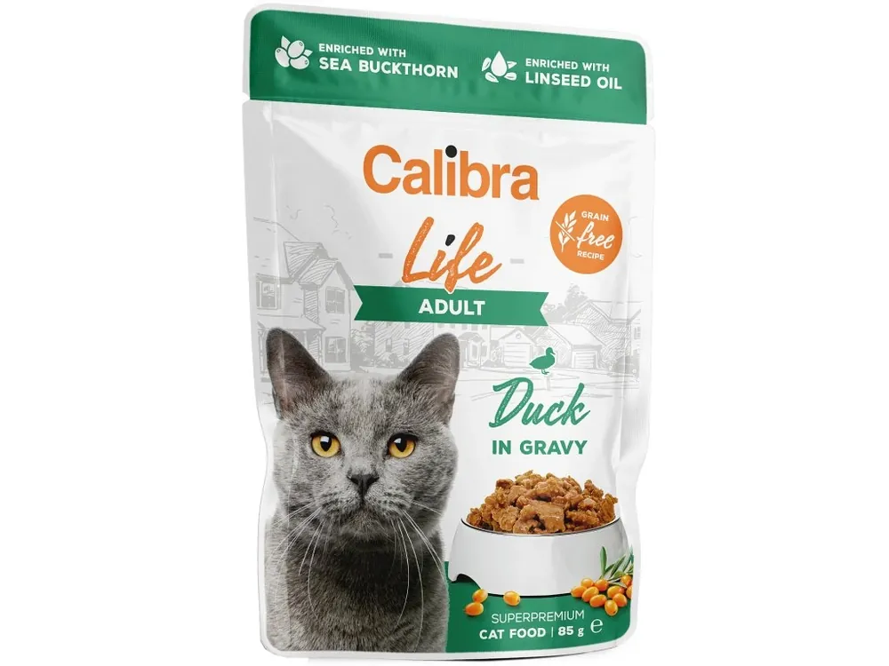 Calibra Cat Life Pouches Adult Duck in gravy 85g Seizoensaanbieding