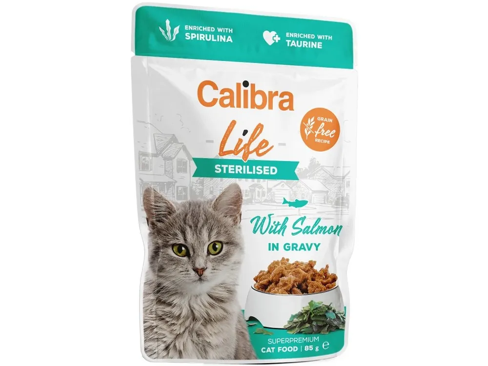 Voordeelprijs Calibra Cat Life Pouches Sterilised Salmon in gravy 85g
