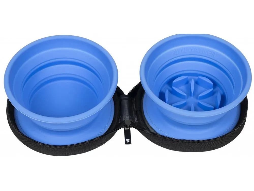 Dagaanbieding Cestovní dvojmiska SLOWFEEDER modrá 700ml Kiwi