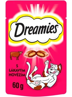 Lage Prijs Dreamies kočka pochoutka s hovězím 60g