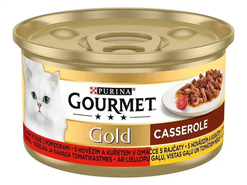 Merkproduct GOURMET Gold Cans Beef & Chicken in tomato sauce