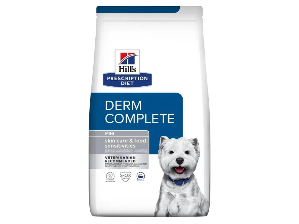 Bestel Nu Hill‘s Prescription Diet Canine Derm Complete Mini 6kg