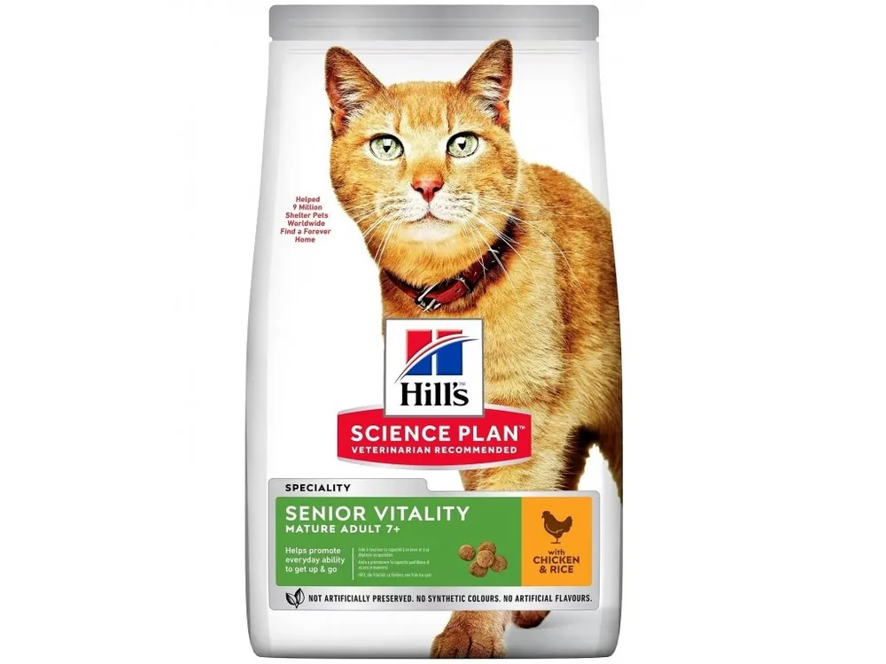 Hill‘s Science Plan Feline Adult 7+ Senior Vitality Chicken 1,5kg Direct Beschikbaar