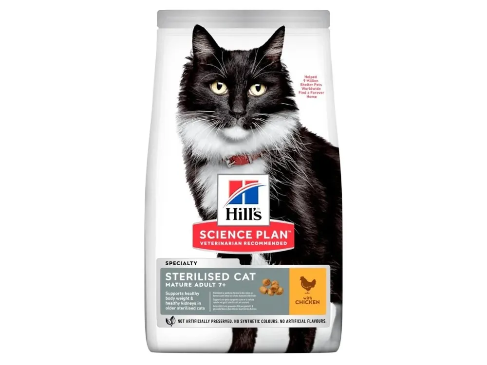 Koop Online Hill‘s Science Plan Feline Mature Adult 7+ Sterilised Chicken 10kg
