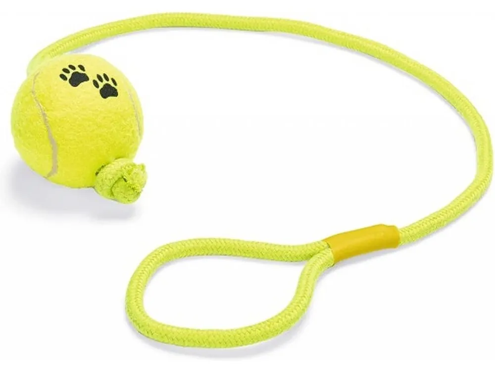 Karlie Hračka pes Tenisový míček na provázku 8cm žlutá Premium