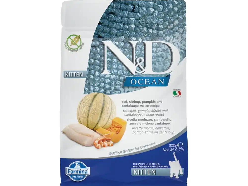 Must-Have N&D OCEAN CAT Kitten Cod & Shrimp & Pumpkin & Melon 300g