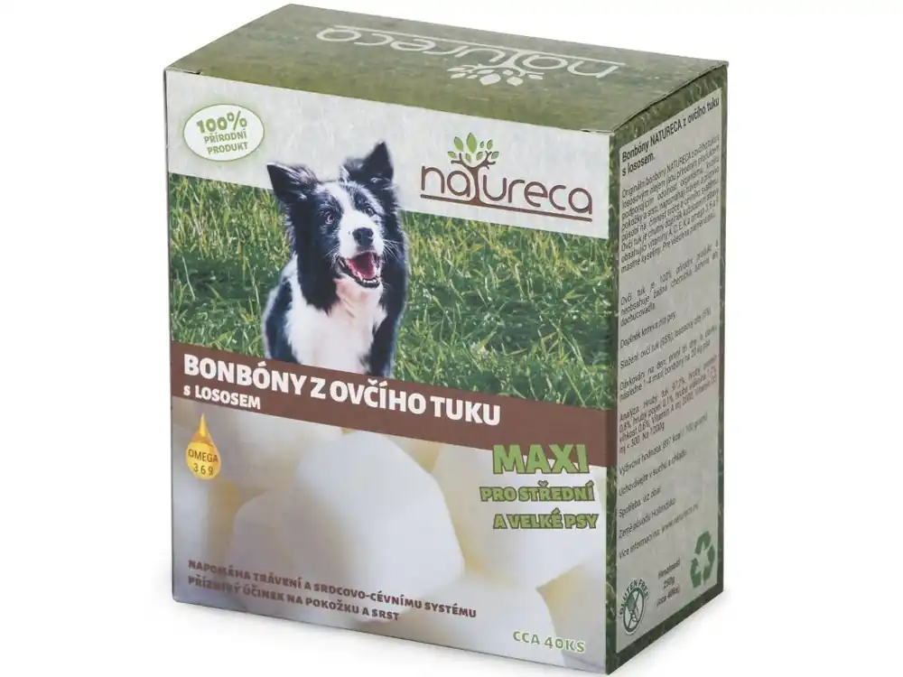NATURECA Bonbóny z ovčího tuku s lososem Maxi 250g Direct Beschikbaar