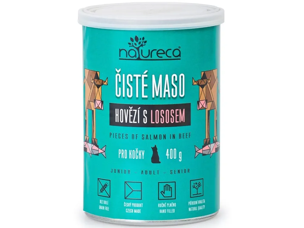 NATURECA konz. hovězí s lososem pro kočky 400g Direct Beschikbaar