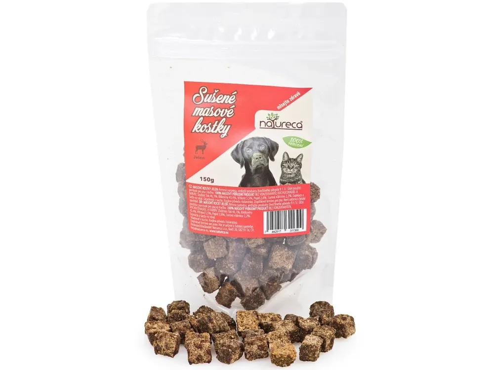 Bestel Nu NATURECA pochoutka Masové kostky Jelen, 100%maso 150g