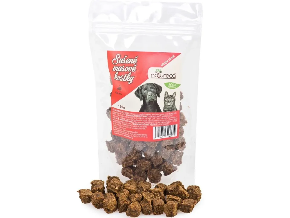 Meest Verkocht NATURECA pochoutka Masové kostky Kachna, 100%maso 150g