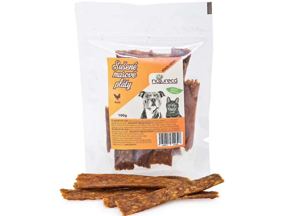 NATURECA pochoutka Masové pláty Kuře, 100%maso 100g Meest Verkocht