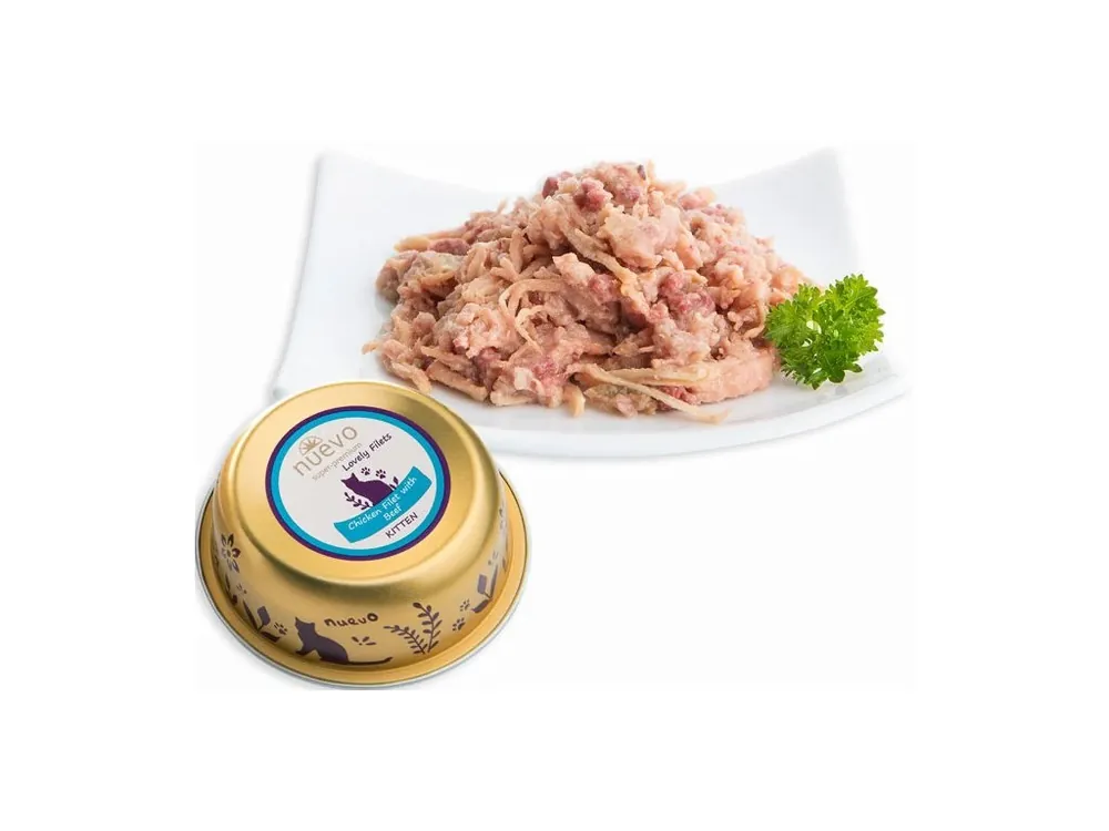 Dagaanbieding NUEVO Cat Kitten Chicken & Beef 85g