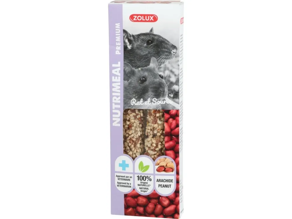 Pochoutka NUTRIMEAL STICK arašídy pro myši a potkany 125g Zolux Express Levering