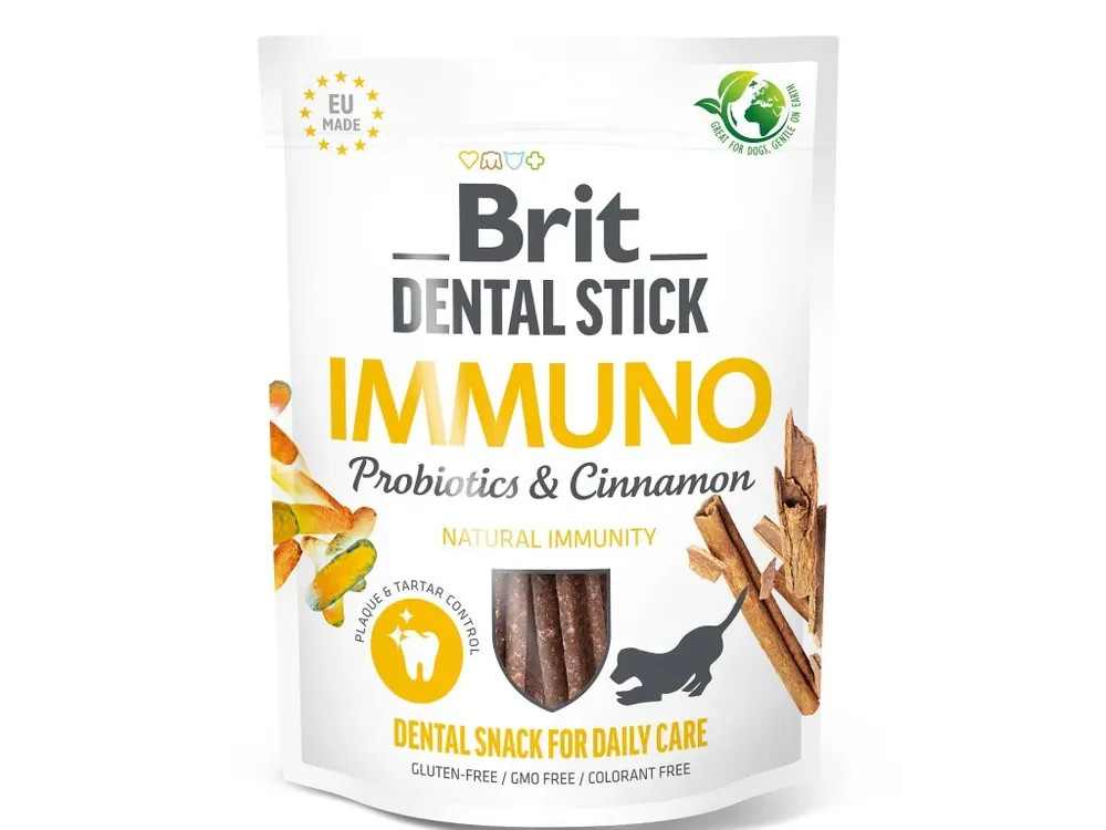 Brit Dog Dental Stick Immuno Probiotics&Cinnamon 7ks Direct Beschikbaar