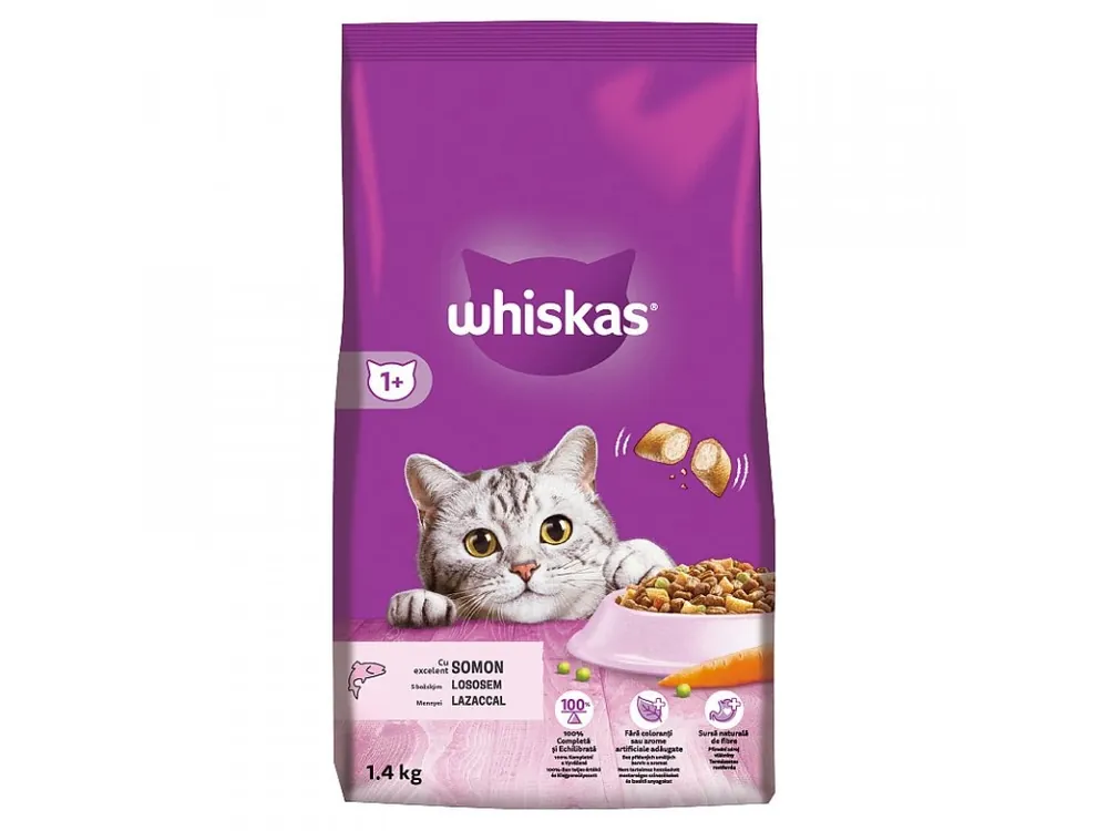 Betaalbaar Whiskas Dry s lososem 1,4kg