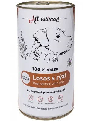 All Animals DOG losos mletý s rýží 1200g Meest Verkocht