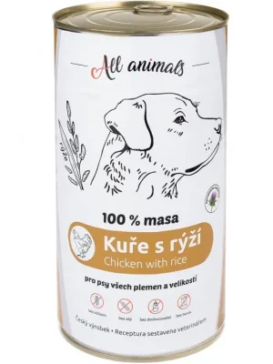 All Animals DOG kuřecí mleté s rýží 1200g Lage Kosten