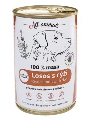 All Animals DOG losos mletý s rýží 400g Gecertificeerd