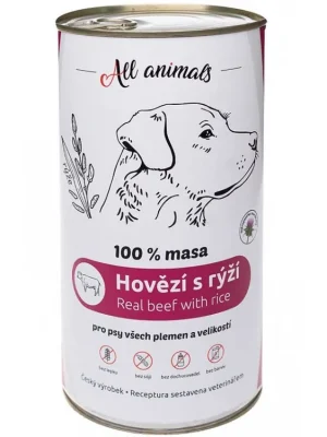 All Animals DOG hovězí mleté s rýží 1200g Veilige Betaling