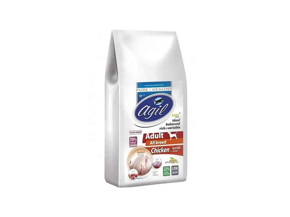 Agil Adult All Breed Low Grain Chicken & Lamb & Tuna 10kg Finale Uitverkoop
