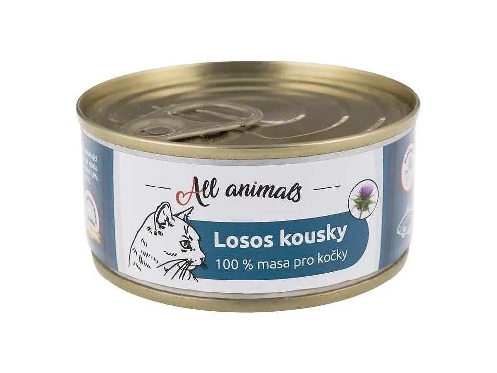 Aanbieding All Animals CAT losos kousky 90g